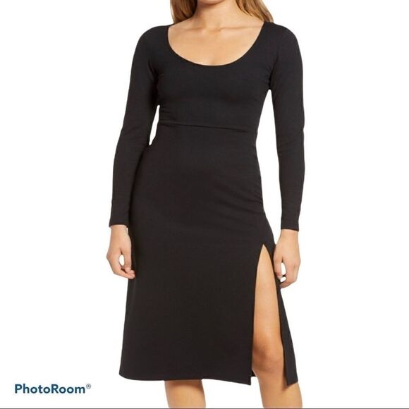 Leith black long sleeve dress NWT M - Picture 1 of 2
